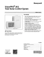 Предварительный просмотр 1 страницы Honeywell VisionPRO IAQ Product Data