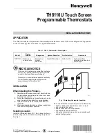 Preview for 1 page of Honeywell VisionPRO TH8110U Installation Instructions Manual