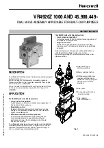 Honeywell VR4920Z 1000 Instruction Sheet preview