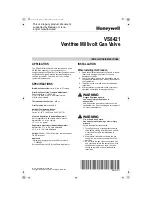 Preview for 1 page of Honeywell VS8421 Installation Instructions Manual