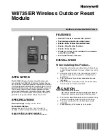 Preview for 1 page of Honeywell W8735ER Installation Instructions Manual