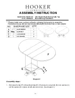 Предварительный просмотр 1 страницы Hooker Furniture 5751-75203T-95 Assembly Instruction