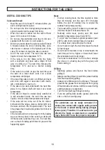 Preview for 16 page of Hoover 33001254 Instructions And Advice For Installing, Using And Servicing