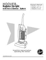 Предварительный просмотр 1 страницы Hoover Bagless Upright Vacuum Cleaner Owner'S Manual