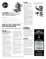 Предварительный просмотр 1 страницы Hoover CLEANSLATE Plus User Manual