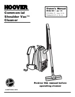 Hoover Commercial Shoulder Vac Cleaner Owner'S Manual предпросмотр