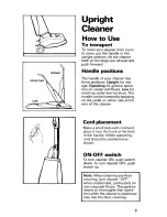 Предварительный просмотр 9 страницы Hoover concept two U4211 Owner'S Manual