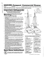 Preview for 1 page of Hoover Conquest 14 Instructions Manual