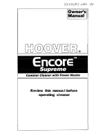 Hoover Encore Supreme 53391 Owner'S Manual предпросмотр