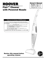 Hoover F|air Cleaner Owner'S Manual предпросмотр