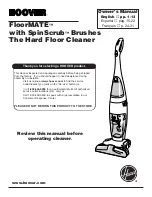 Hoover FloorMATE Floor Mate with Spin Scrub Brushes The Hard Floor Cleaner Owner'S Manual предпросмотр