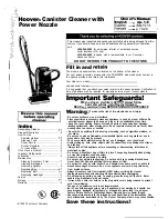 Предварительный просмотр 1 страницы Hoover Futura S3559 Owner'S Manual