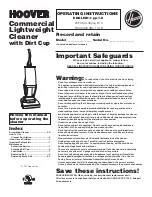 Предварительный просмотр 1 страницы Hoover Guardsman C1415 Operating Instructions Manual