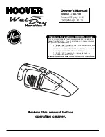 Предварительный просмотр 1 страницы Hoover HandVac Owner'S Manual