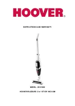 Hoover HSV1800 Instructions And Warranty предпросмотр