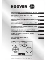 Hoover HVN Series Instructions For Use And Installation предпросмотр