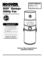 Preview for 1 page of Hoover L2310 - GUV 10 Amp Lon Garage Utility Vacuum Owner'S Manual