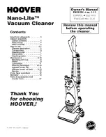 Hoover Nano-Lite U2440-900 Owner'S Manual preview