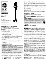 Hoover ONE PWR BLADE User Manual предпросмотр