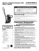 Hoover S3520 Owner'S Manual предпросмотр