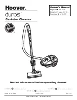 Предварительный просмотр 1 страницы Hoover S3590 - Duros Power Nozzle Canister Vacuum Cleaner Owner'S Manual