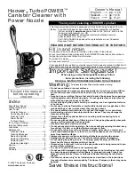 Предварительный просмотр 1 страницы Hoover S3612 - Household Vacuum Cleaners Owner'S Manual