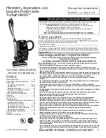 Предварительный просмотр 11 страницы Hoover S3612 - Household Vacuum Cleaners Owner'S Manual