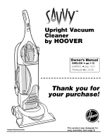 Предварительный просмотр 1 страницы Hoover SAVVY U8161-900 Owner'S Manual