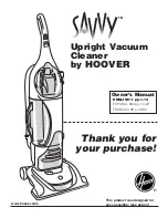 Предварительный просмотр 1 страницы Hoover Savvy U8185 Owner'S Manual