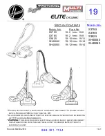 Предварительный просмотр 1 страницы Hoover SH40040 Assembly & Parts List