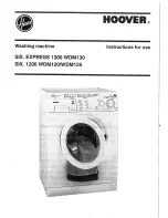 Hoover Six. 1200 WDM120 Instructions For Use Manual предпросмотр