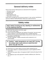 Preview for 4 page of Hoover Six. 1200 WDM120 Instructions For Use Manual