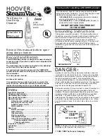 Hoover SteamVac F5857955 Owner'S Manual preview