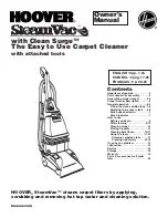 Предварительный просмотр 1 страницы Hoover SteamVac F5915-900 Owner'S Manual