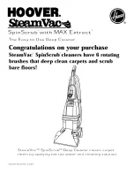 Hoover SteamVac SpinScrub Owner'S Manual предпросмотр