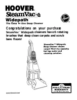 Предварительный просмотр 1 страницы Hoover SteamVac Widepath User Manual