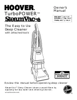 Предварительный просмотр 1 страницы Hoover SteamVacuum Owner'S Manual