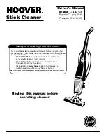 Предварительный просмотр 1 страницы Hoover Stick Cleaner S2509 Owner'S Manual