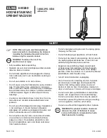 Preview for 1 page of Hoover TASKVAC H-8580 Quick Start Manual