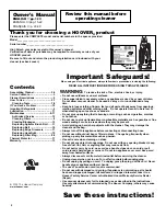 Предварительный просмотр 2 страницы Hoover U5018 Owner'S Manual