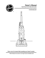 Hoover U5184-900 - Whisper Cyclonic Upright Vacuum Owner'S Manual предпросмотр