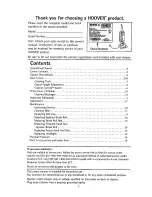 Предварительный просмотр 2 страницы Hoover U8187-900 Owner'S Manual