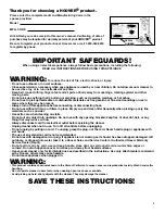 Предварительный просмотр 3 страницы Hoover UH20060 Owner'S Manual