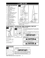 Предварительный просмотр 6 страницы Hoover UH70905 Owner'S Manual