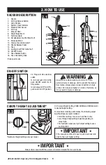 Предварительный просмотр 6 страницы Hoover uh71120 Owner'S Manual