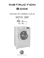 Hoover WDYN 10743D Instructions For Installation And Use Manual preview