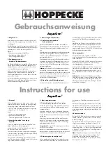 Preview for 1 page of Hoppecke AquaGen Instructions For Use