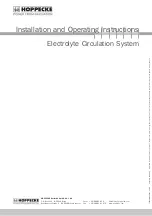 Preview for 28 page of Hoppecke Electrolyte Circulation System Installation And Operating Instructions Manual