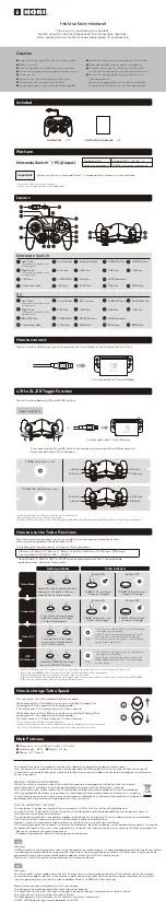 HORI Battle Pad Instruction Manual предпросмотр