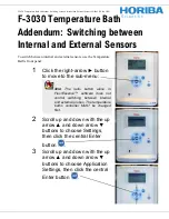 Preview for 1 page of horiba F-3030 Temperature Bath Addendum Manual